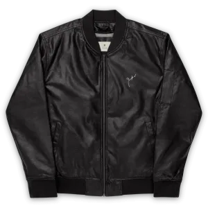 Unisex 'Signature' Leather Bomber Jacket