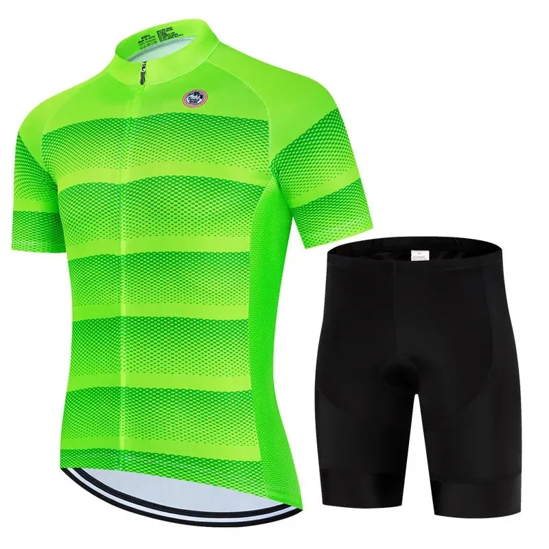Vendull Pro Cycling Jersey Set Men Cycling Set Outdoor Sport Bike Clothes Breathable Anti-UV MTB Bicycle Clothing Wear Suit Kit