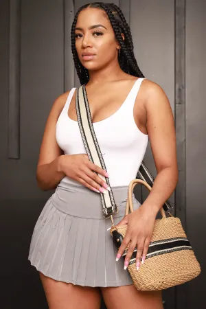 Venus Mini Pleated Flare Tennis Skirt - Smoke Grey