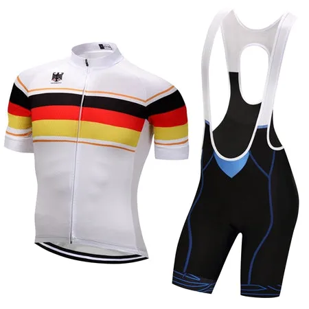 Weimostar Cycling Clothing Germany Cycling Jersey bib shorts set Ropa Ciclismo pro team Bike Shirts Green Red Bib Shorts