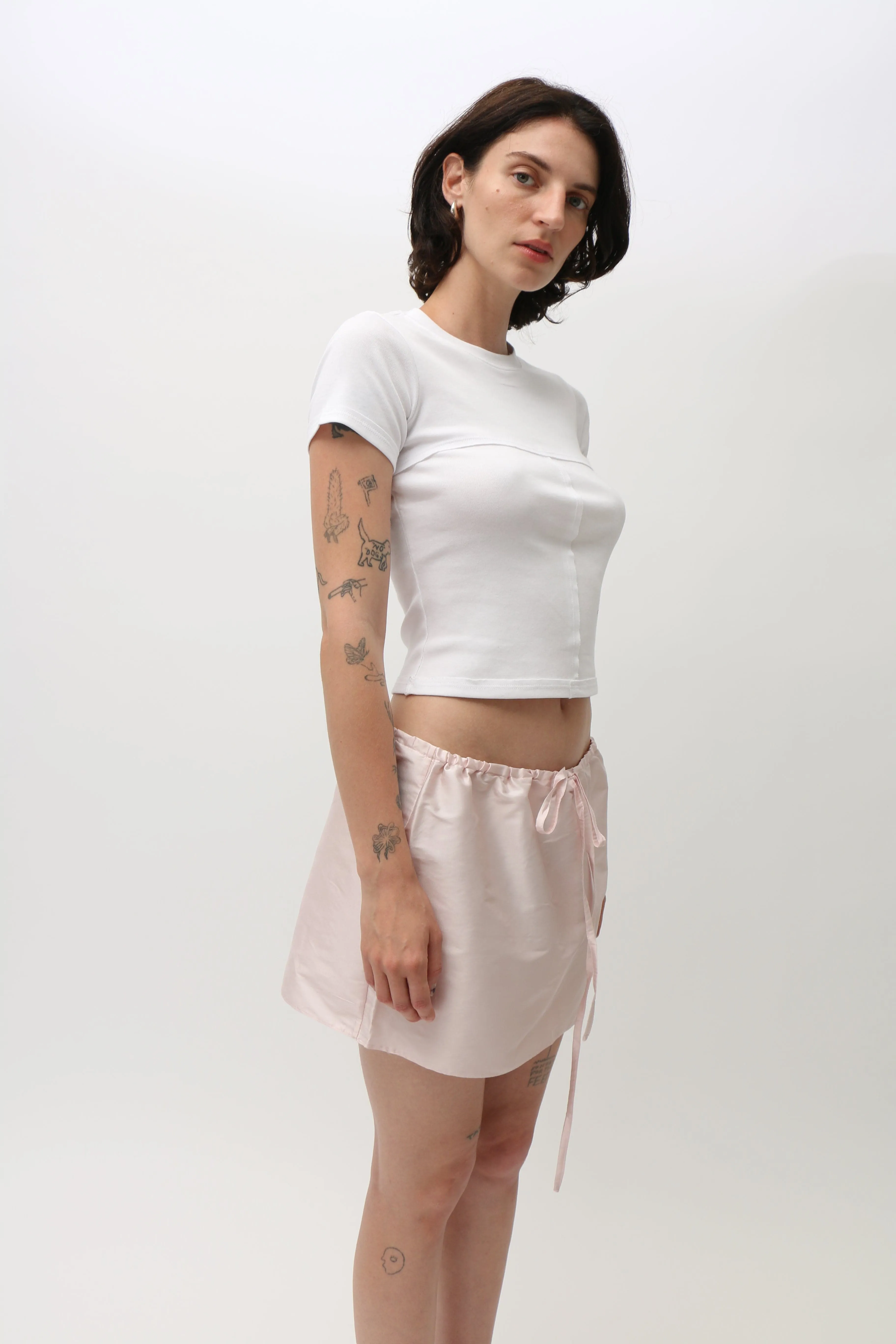 White Lapped Baby Tee