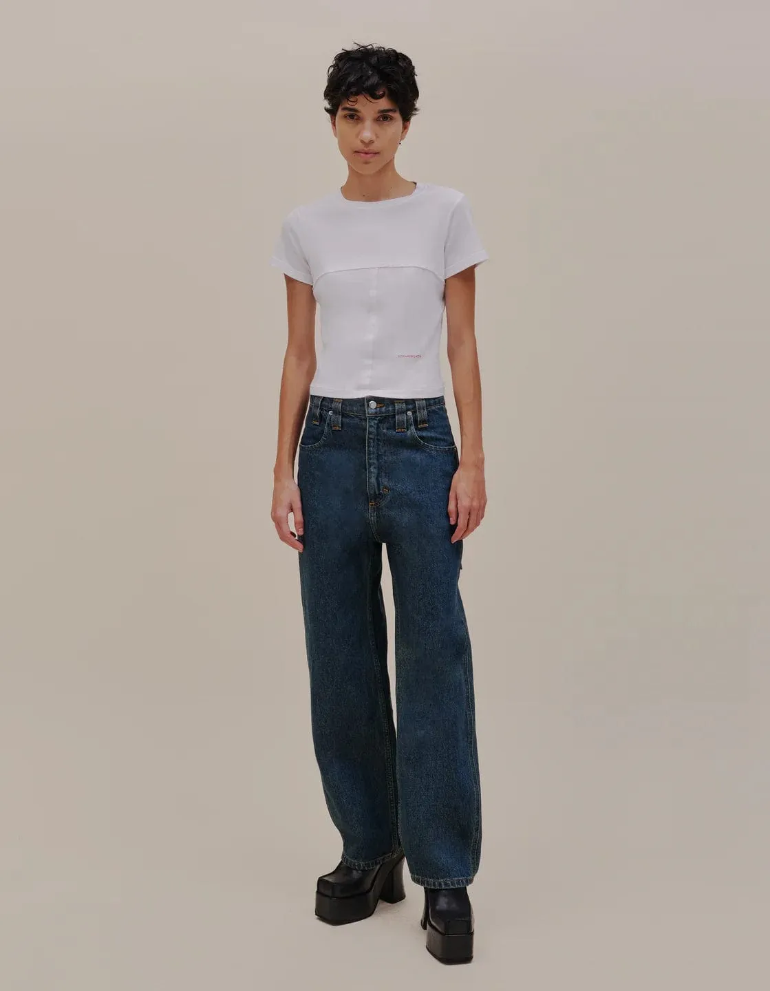White Lapped Baby Tee
