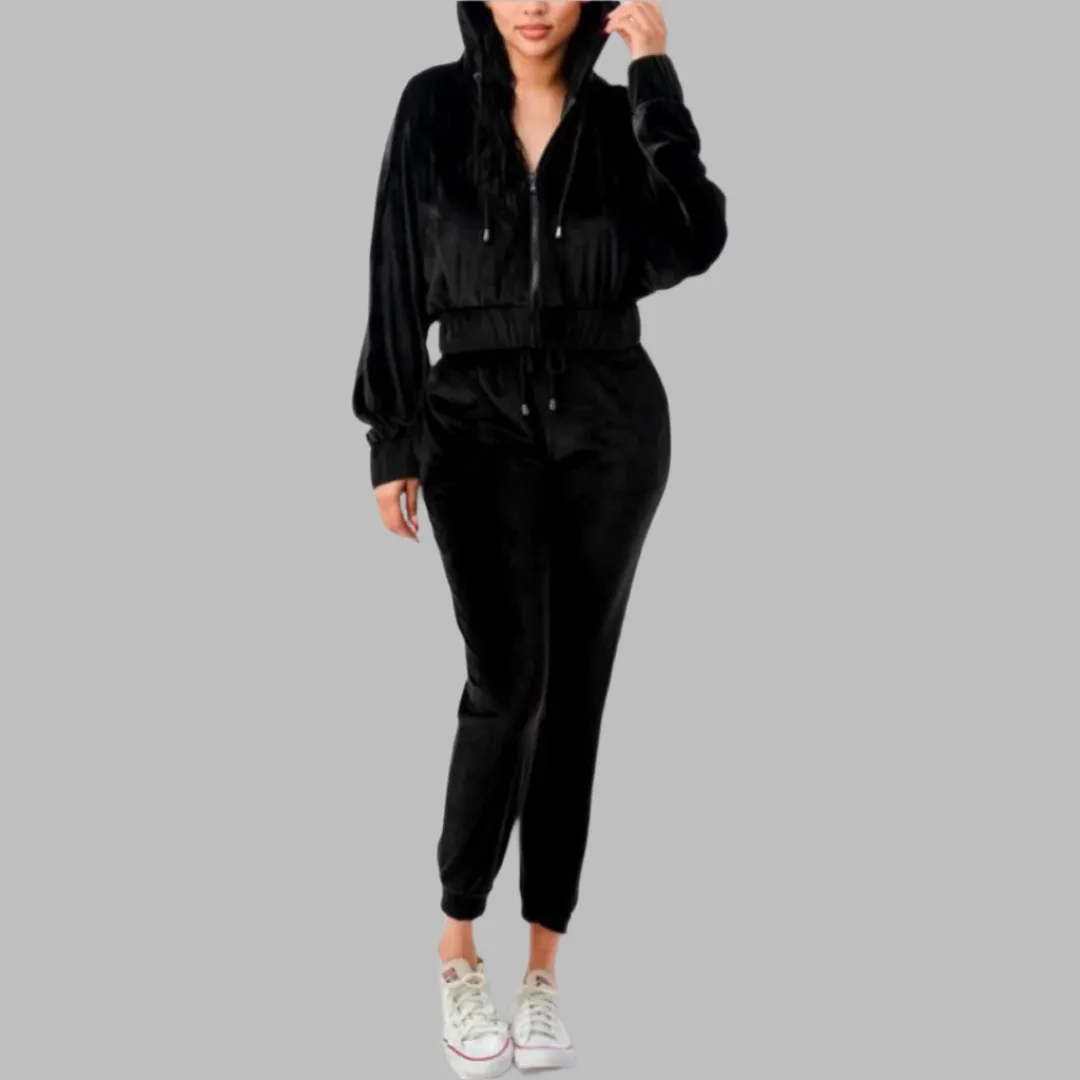 WOMEN "Luxurious Blue Velour Track Suit"