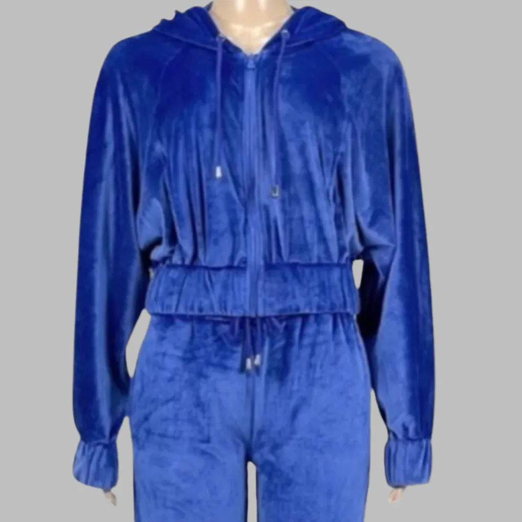 WOMEN "Luxurious Blue Velour Track Suit"