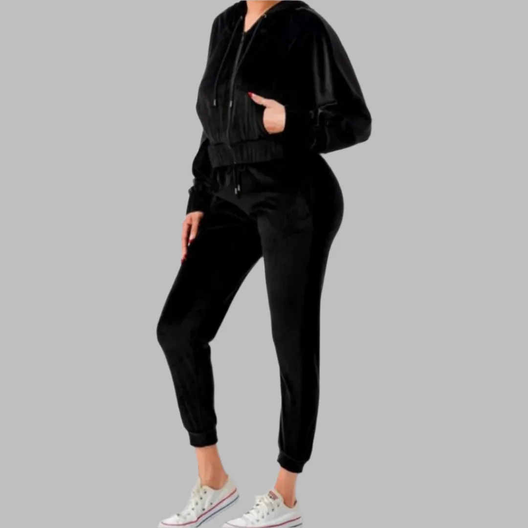 WOMEN "Luxurious Blue Velour Track Suit"