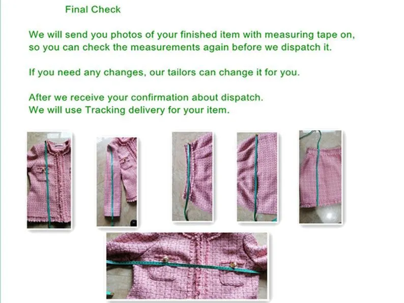 Women's Designer Inspired CUSTOM MADE Tassel Pearl Button Tweed Suit