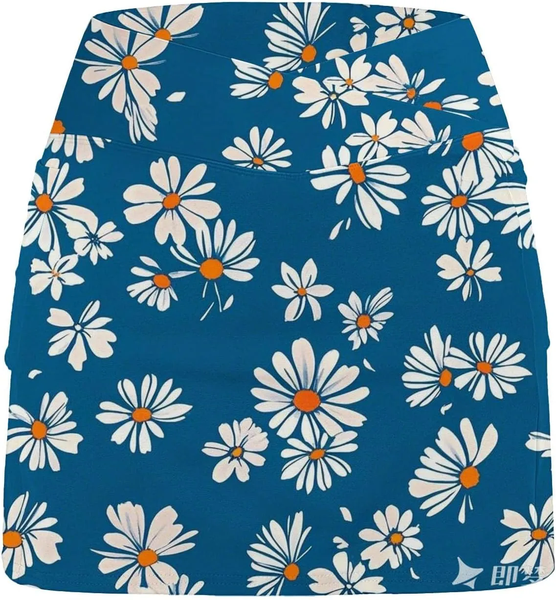 Womens Pleated Tennis Skirts Floral Printed Summer Skinny Pants Mid Waisted Activewear Skirt with Shorts Underneath