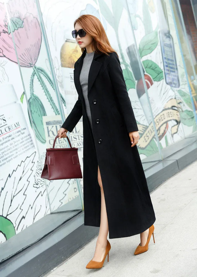 Womens winter warm wool coat in green 2458