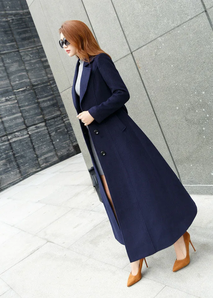 Womens winter warm wool coat in green 2458