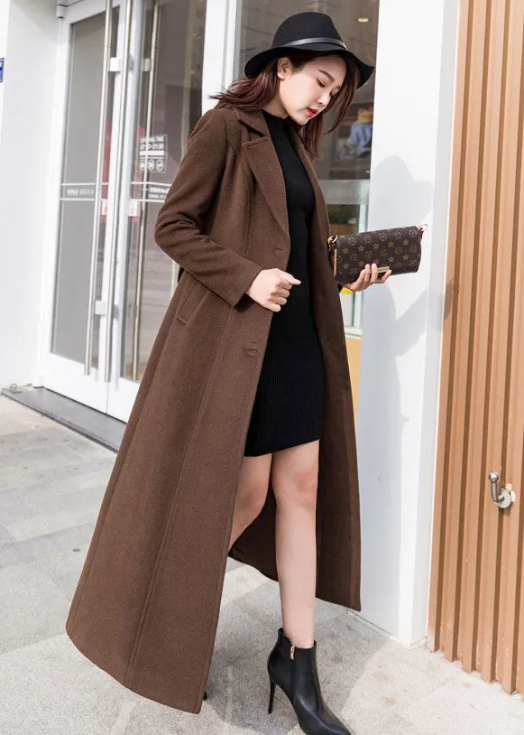 Womens winter warm wool coat in green 2458