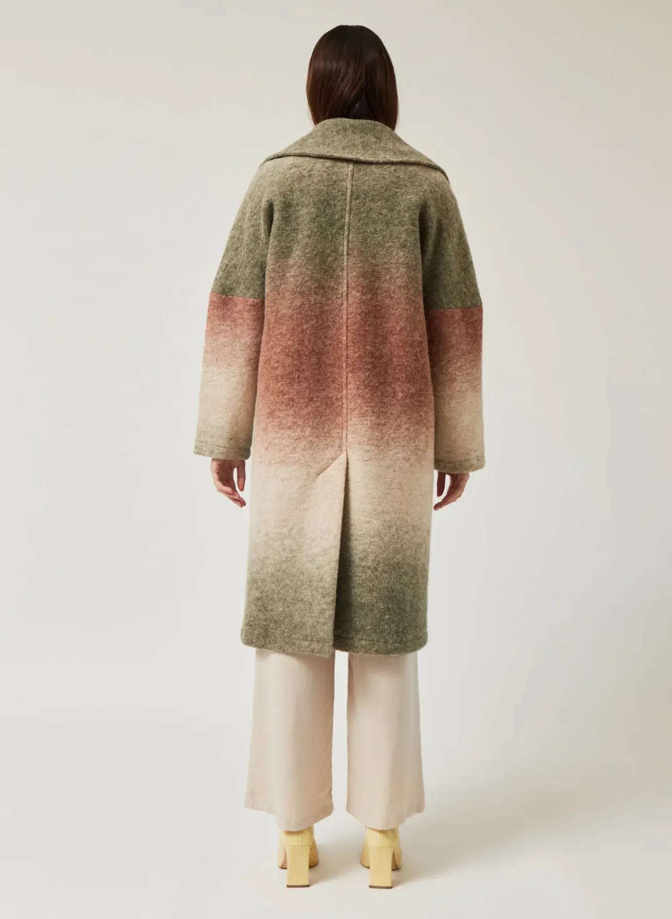 wool coat - poli - khaki gradient
