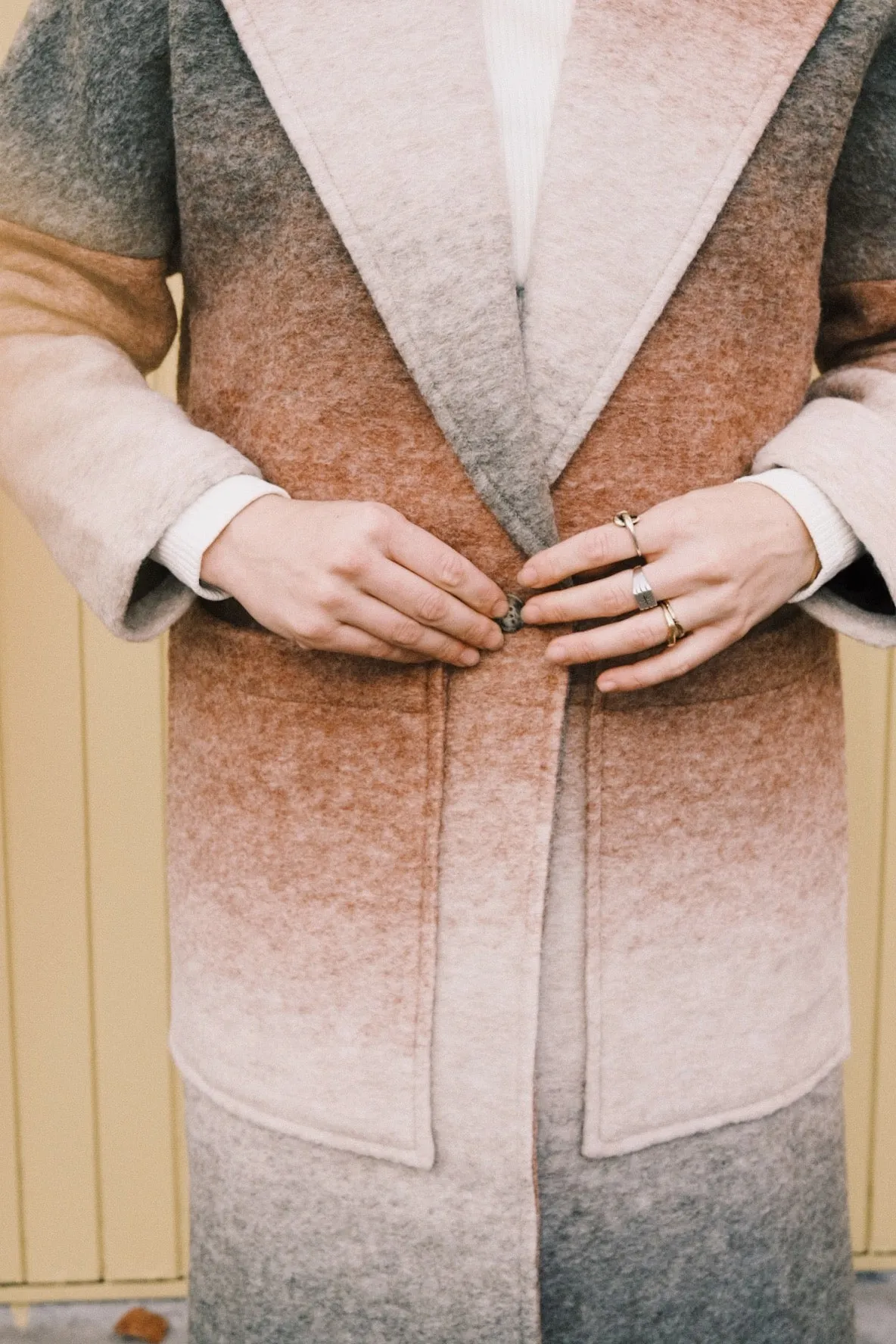 wool coat - poli - khaki gradient
