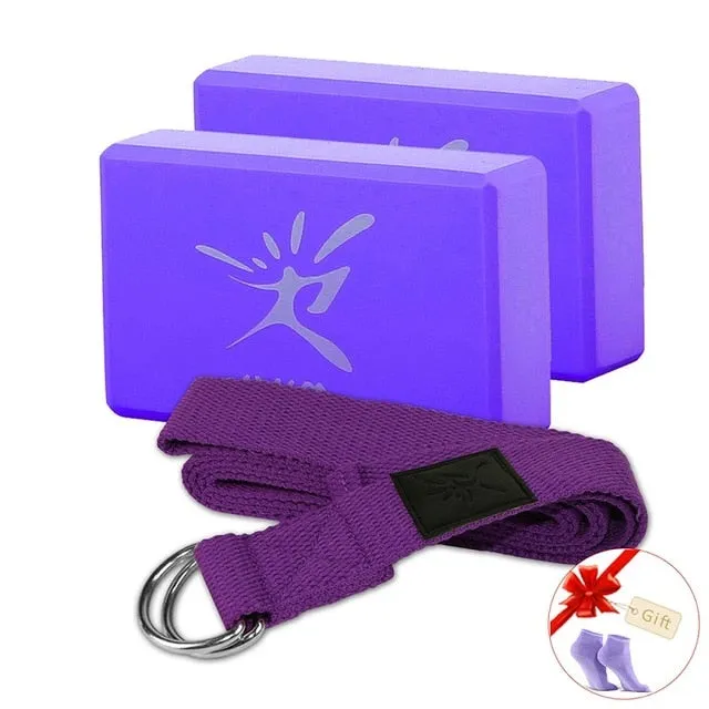 Yoga Block Set Brick Bolster Stretch Gym Pilates Training Body Shaping Fitness Equipment